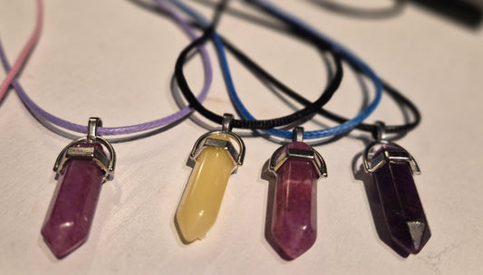 Crystal point necklaces